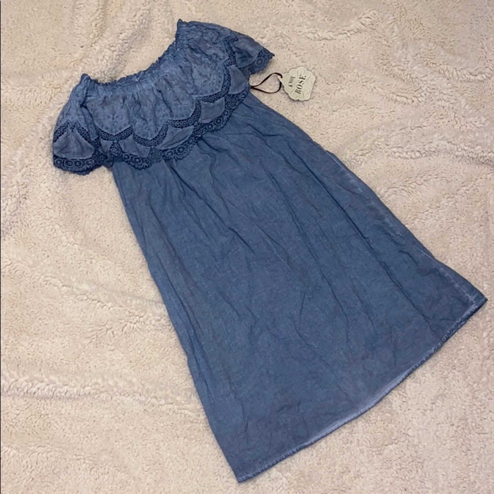 Off the Shoulder Blue Dress